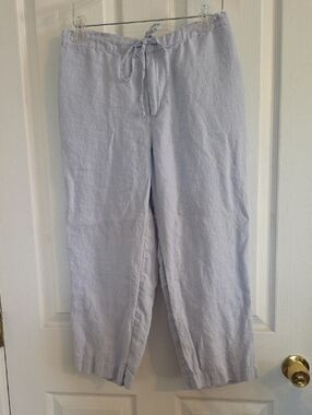 Liz Claiborne Light Blue Wide Leg Linen Pants